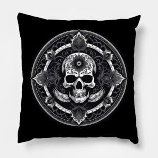 Raven Skull Pillow