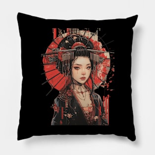 Japanese Geisha Girl Asian Culture Pillow