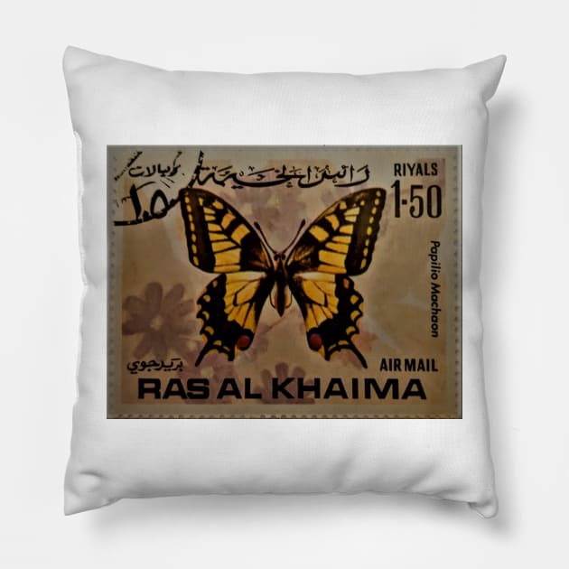 Butterfly vintage stamp Pillow by Andyt