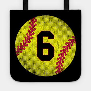 Softball Player 6Th Birthday Softball Jersey 6 Years Old Tote