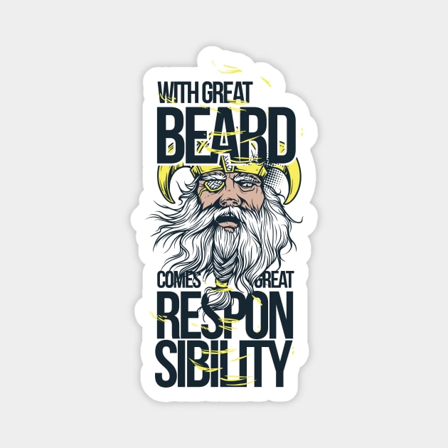 Viking with gread beard gifts for bearded men Magnet by Foxxy Merch