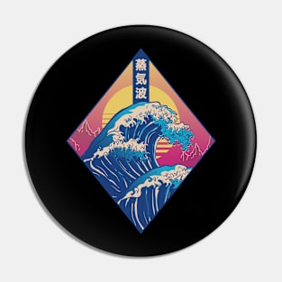 The Great Japanese Wave Retro Vaporwave Pin