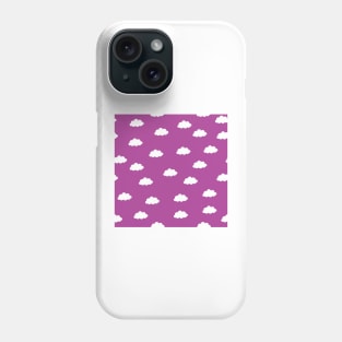 White clouds in purple pink background Phone Case