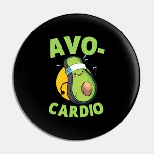 Avo-Cardio Pun Workout Running Avocado Exercise Pin