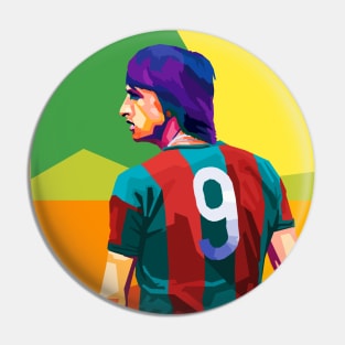 Johan Cruyff Legend Wpap Pop Art Pin