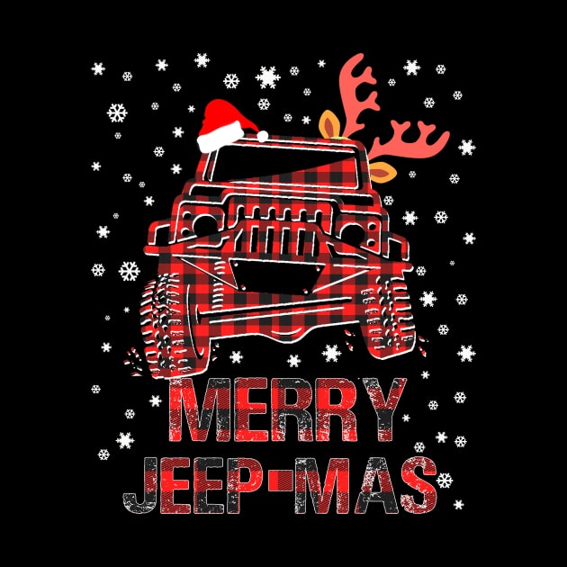 Merry Jeepmas Buffalo Plaid Christmas Jeep TShirt Gift by mazurprop