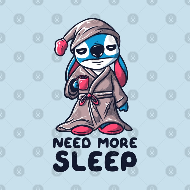 Need More Sleep - Funny Alien Cartoon Coffee by eduely