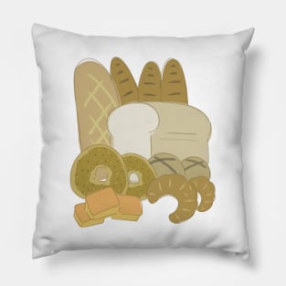 Many Different Breads Drawn Badly Pillow