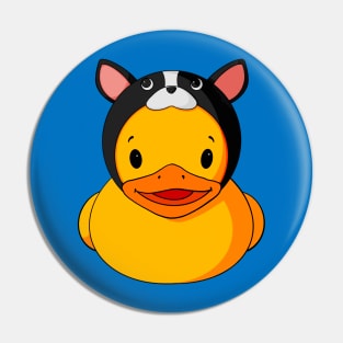 French Bulldog Hat Rubber Duck Pin