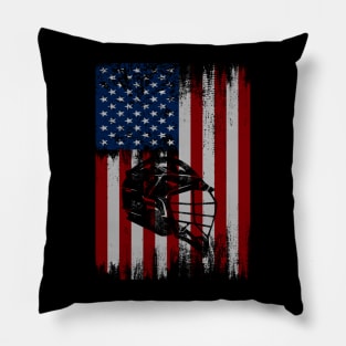 lacrosse american flag Pillow