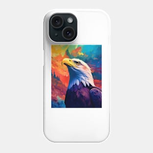 Majestic Eagle Silhouette: Freedom's Colors Phone Case