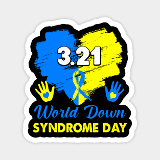 Blue Yellow Heart 21 World Down Syndrome Awareness Day Magnet