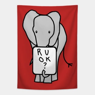 Elephant asks R U OK Are you ok Tapestry