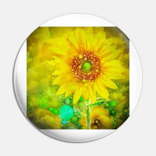 Sunflower Abstract Pin