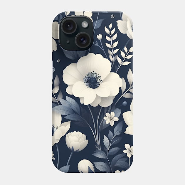 White Flowers Phone Case by Jenni Arts