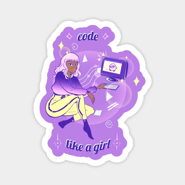 code like a girl (soft&tough) Magnet by mahatmandie