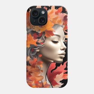 autumn girl with full of flowers Phone Case