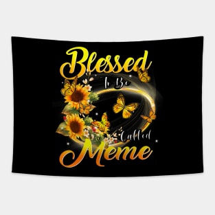 Blessed To Be Called Meme Sunflower Lovers Grandma Tapestry