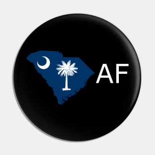 South Carolina Flag State Outline AF (white) Pin