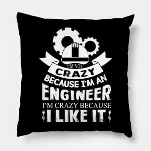 I Am Not Crazy Because I Am An Engineer I Am Crazy Because I Like It Pillow