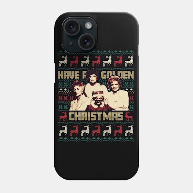 Have A Golden Christmas Ugly Christmas Pattern Phone Case by mia_me