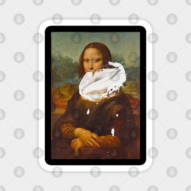 Mona Lisa with custard pie Magnet by Lukasking Tees