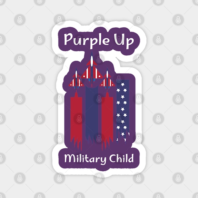 Purple Up Military Child USAir Force T-Shirt Magnet by Fentazia Design