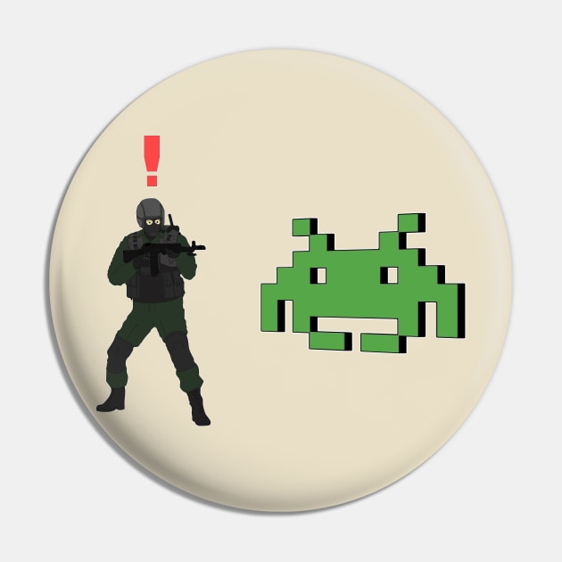 Metal Gear Solid Enemy Soldier Alert Space Invaders Pin by Bevatron