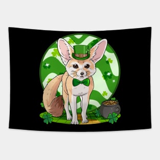 Fennec Fox St. Patricks Day Irish Leprechaun Tapestry