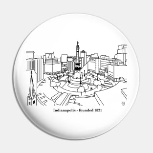 Indianapolis Circle Outline Pin