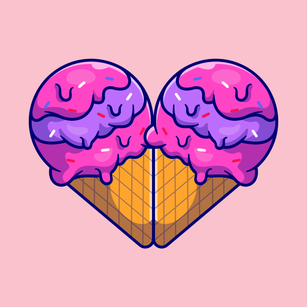 Love Heart Ice Cream Cartoon by Catalyst Labs