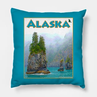 Rocky Seascape Alaska Pillow