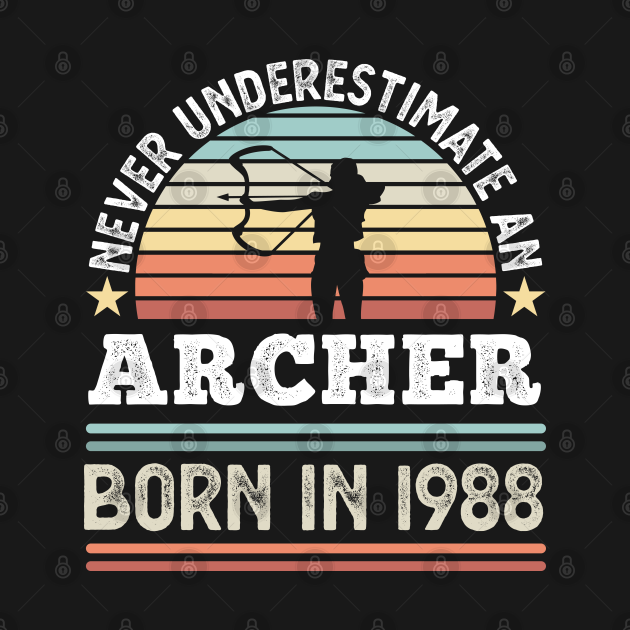 Discover Archer born 1988 40th Birthday Archery Gift - Archery - T-Shirt