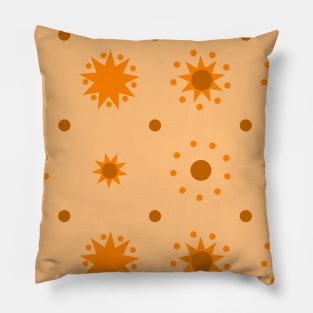 Suns and Dots Orange on Pale Orange Repeat 5748 Pillow