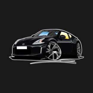 Nissan 370z Black Caricature Car Art T-Shirt