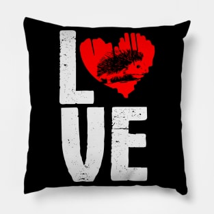 Hedgehog Love | Autumn Animal Prickly Heart Forest Pillow