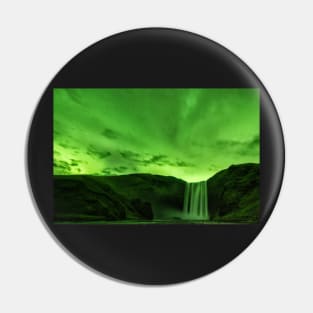 When Skógafoss Turned Green Pin