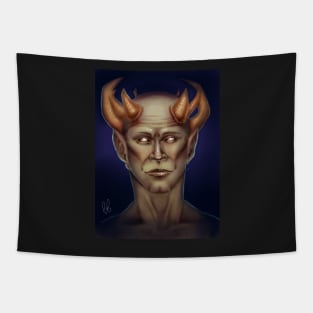 Crowned Demon Digital Painting Tapestry