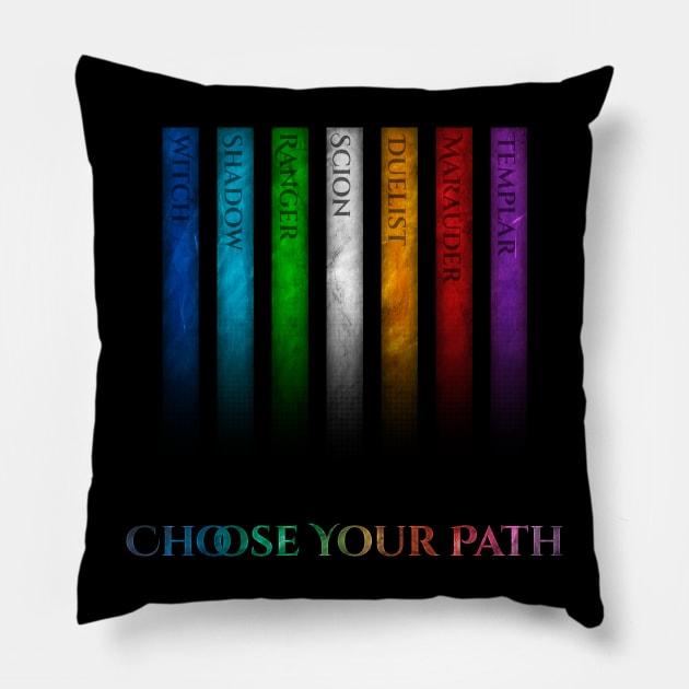 Path of Exile Rainbow Classes Pillow by bestcoolshirts