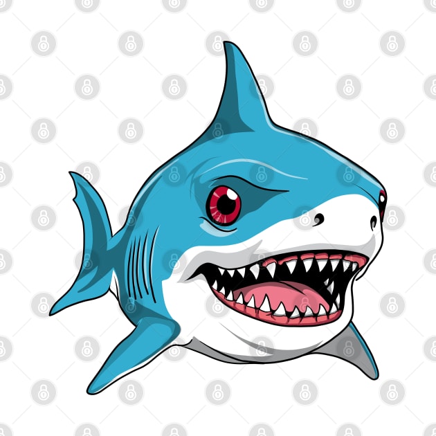 Scary Cute Great White Shark Graphic Design by TMBTM