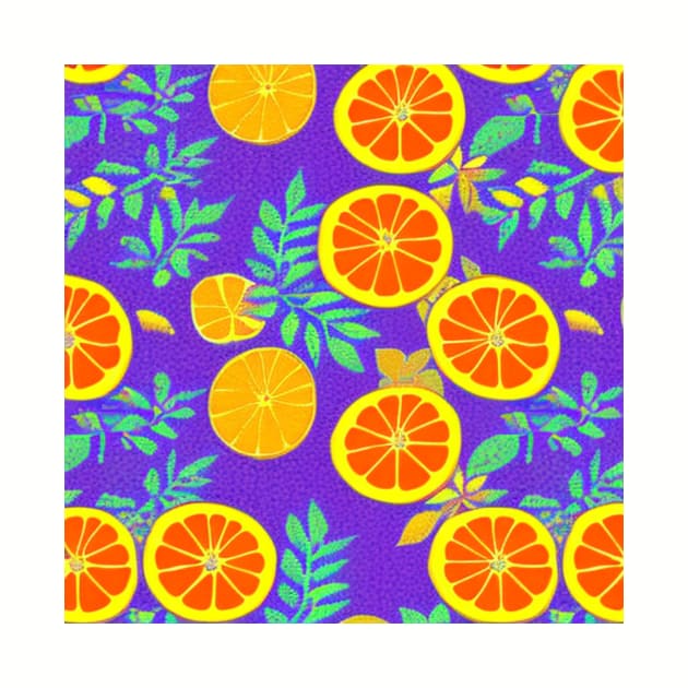 Oranges on a purple background by LeahHa