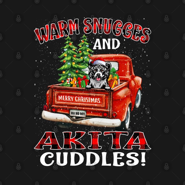 Warm Snuggles And Akita Cuddles Ugly Christmas Sweater by intelus