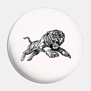 Tiger on the attack Pin