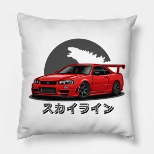 Skyline GTR R-34 (Red) Pillow