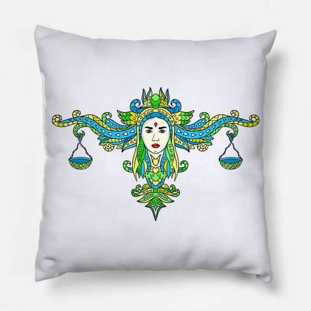 Libra Zodiac Pillow by Tebscooler