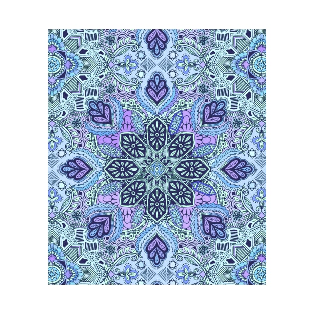 Navy Blue, Mint and Purple Boho Pattern by micklyn