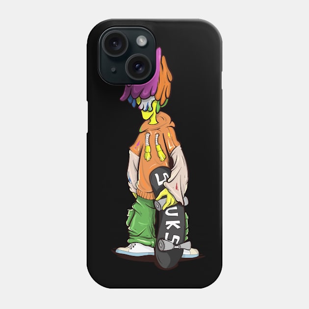 Dope Slluks skater character chilling illustration Phone Case by slluks_shop