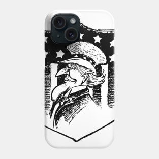 Vintage Patriotic Uncle Sam and American Flag Phone Case