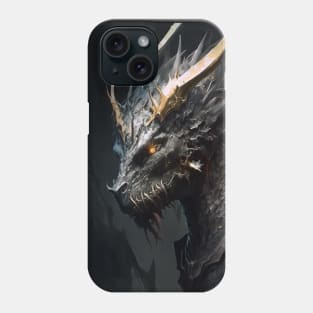 Dragon Portrait Animal Nature Wildlife Dark Painting Wild Spirit Phone Case