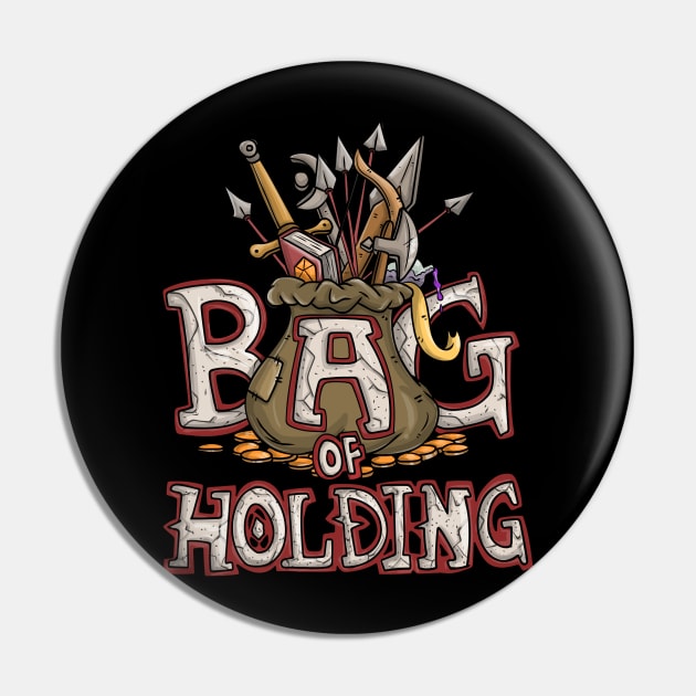 Bag Of Holding Funny Dungeons And Dragons DND D20 Lover Pin by Bingeprints